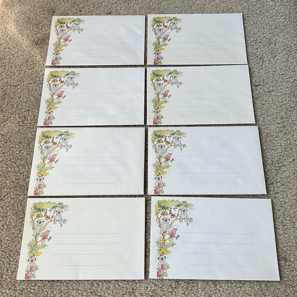 Vintage Bush Folk Boxed Stationery featuring Australian Wildlife Koala Kangaroo - Picture 10 of 13